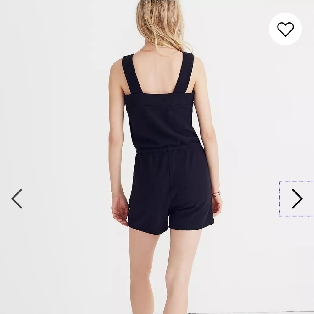 Madewell Side-Button Drawstring Romper G6164 - image 4